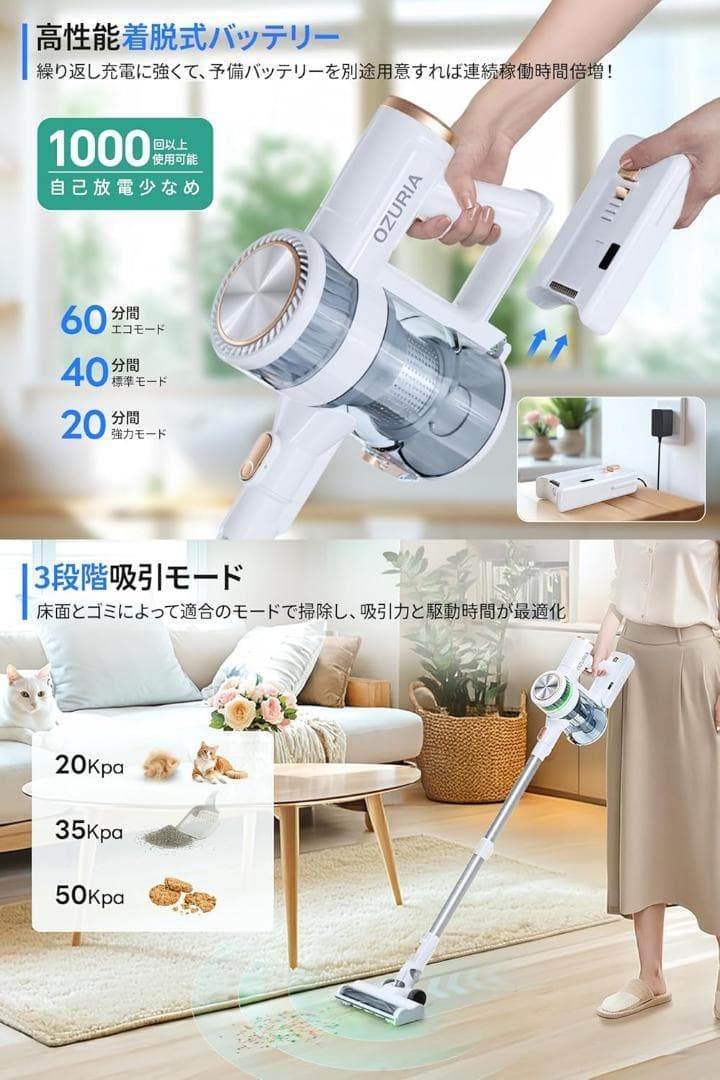 コードレスクリーナー　 掃除機　50000pa超強力吸引 軽量　自立式　新品