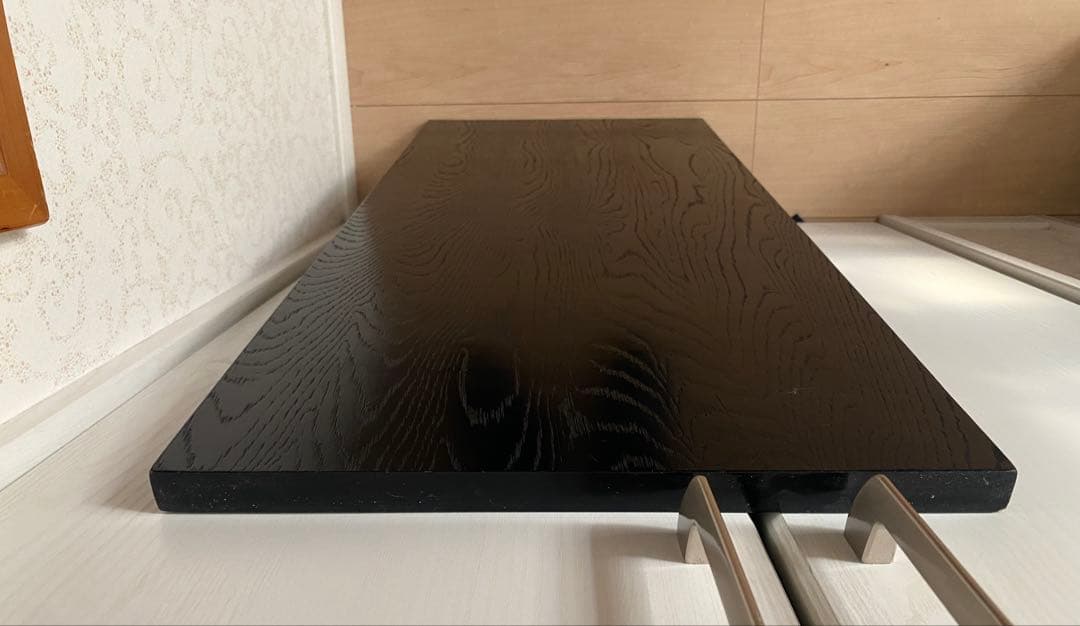 長板 木地 面黒 茶道具用 薄板（花入用敷板・花台）