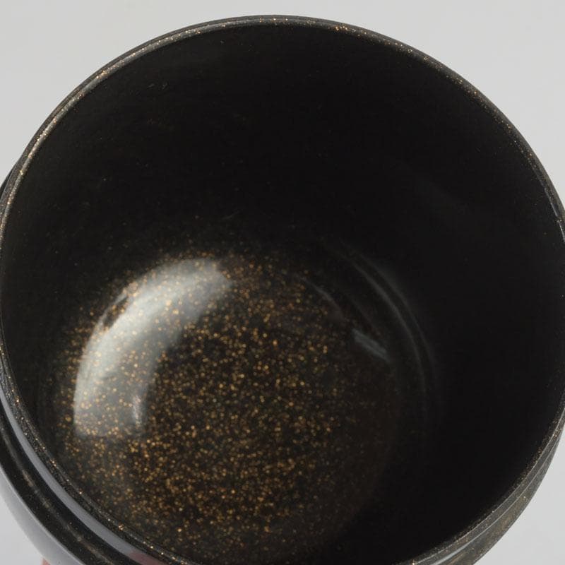 茶道具　輪島塗　柳山作　花草蒔絵　棗　箱付　V　9863