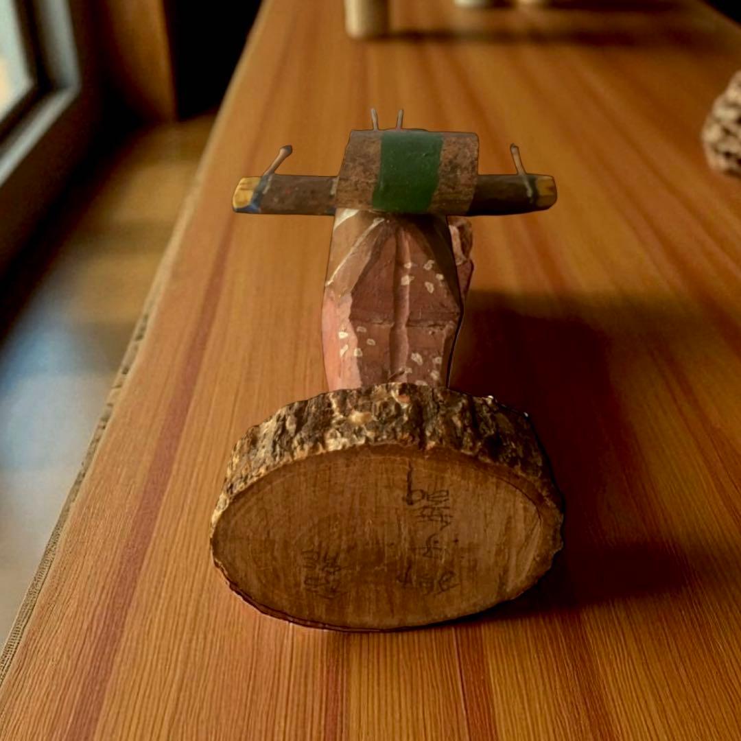 廃絶品 埼玉県飯能市 郷土玩具 大河原宏彰 丸木彫人形《獅子舞》 ×2 美楽堂