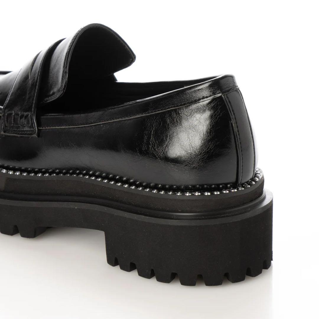 値下げ未使用EVOL スタッズトラックソールローファー２４cm