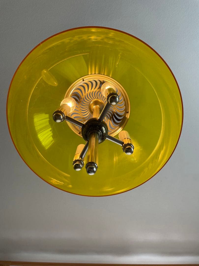 アンティーク　レトロ照明　照明レトロ　ペンダントライト　黄色　イエロー