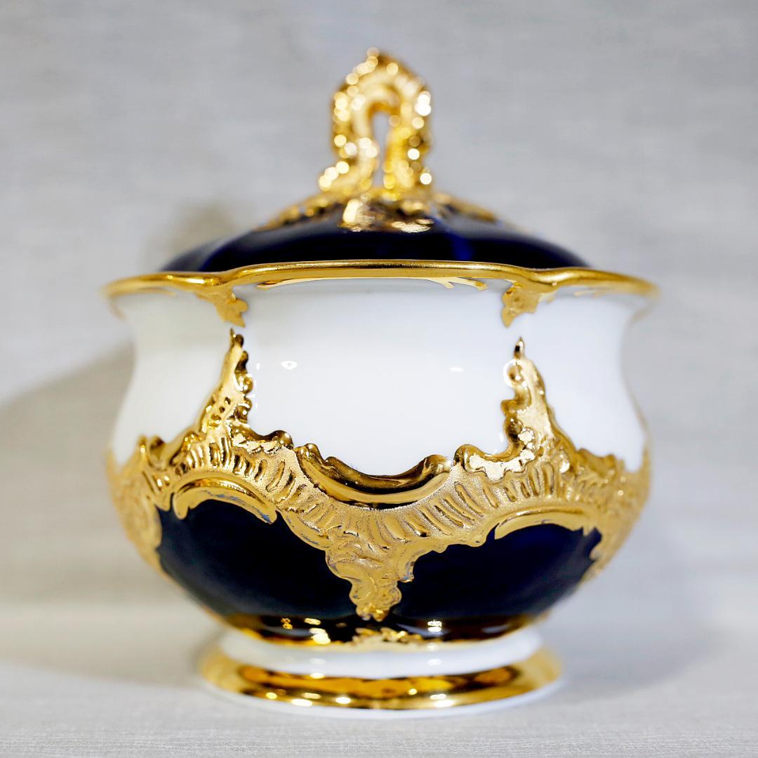 【レア最高級】マイセン Ｂフォーム グランツゴールド コバルト セット