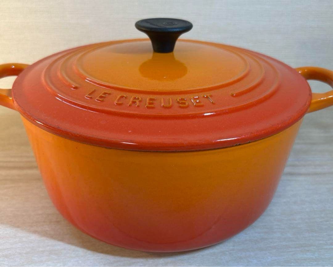 LE CREUSET ココットロンド　 両手鍋 オレンジ　22センチ