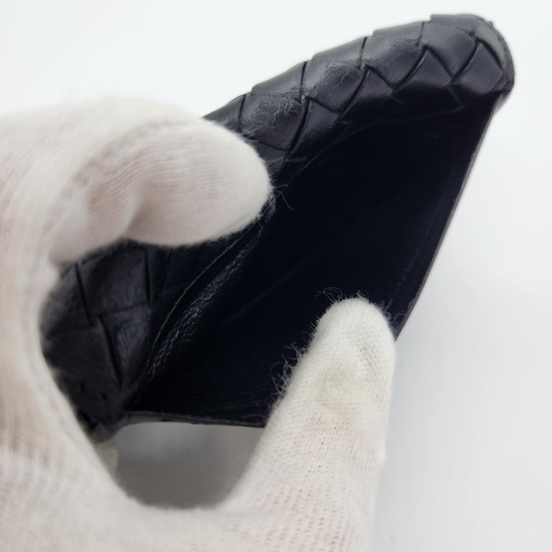 美品 ボッテガヴェネタ イントレチャート カードケース 名刺入 ブラック レザー