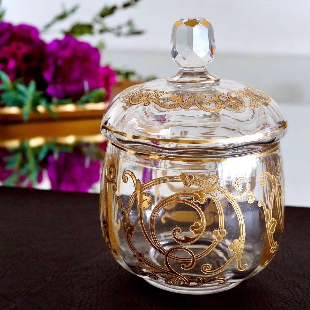 希少★24金彩★美品オールドサンルイ★クリュニー★ボンボニエール★蓋物★小物入れ