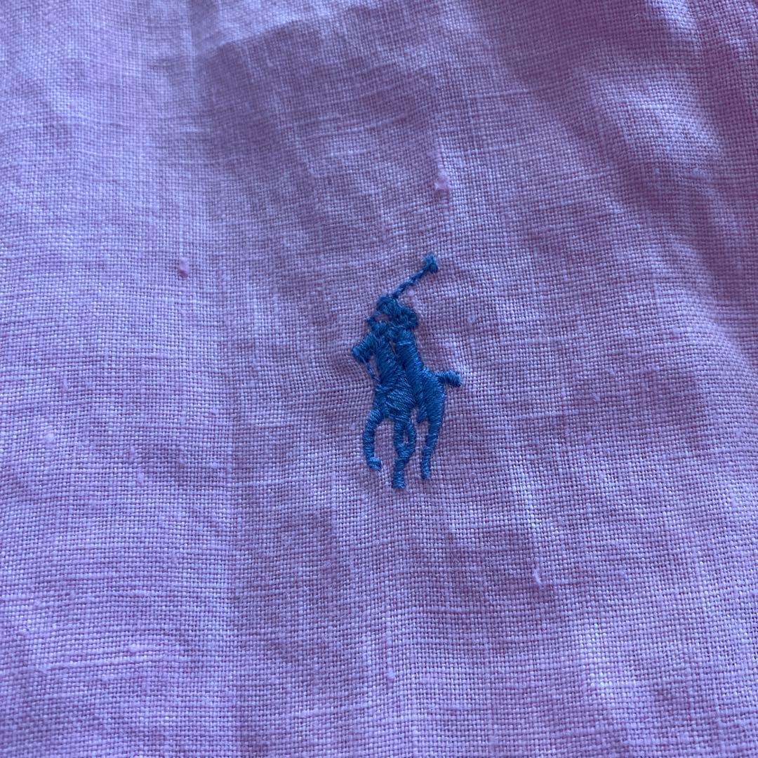 POLO RALPH LAUREN 長袖シャツ リネン　ピンク　XSサイズ