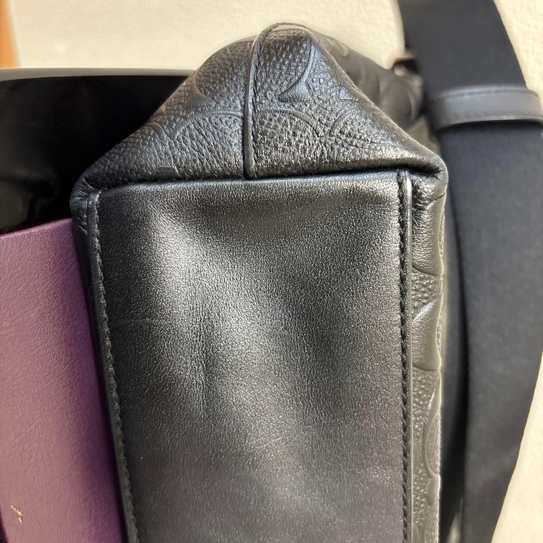 COACH ブラック レザーメッセンジャーバッグ