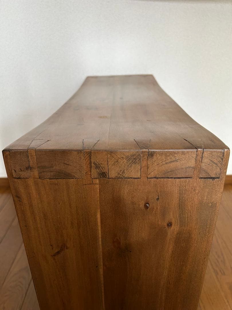 エントランスベンチ　玄関フロア靴脱ぎ椅子　手荷物一時置き　曲木コンソールテーブル