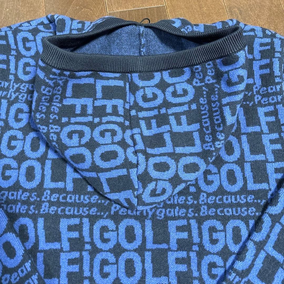 パーリーゲイツ　GOLF柄カシミヤ入りジャガードパーカサイズ5