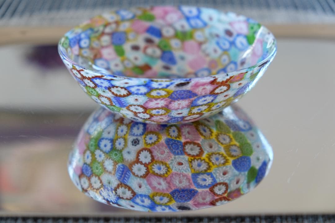 吹きガラス ミルフィオリ ムラーノガラス ヴェネチアングラス/小皿/江波冨士子