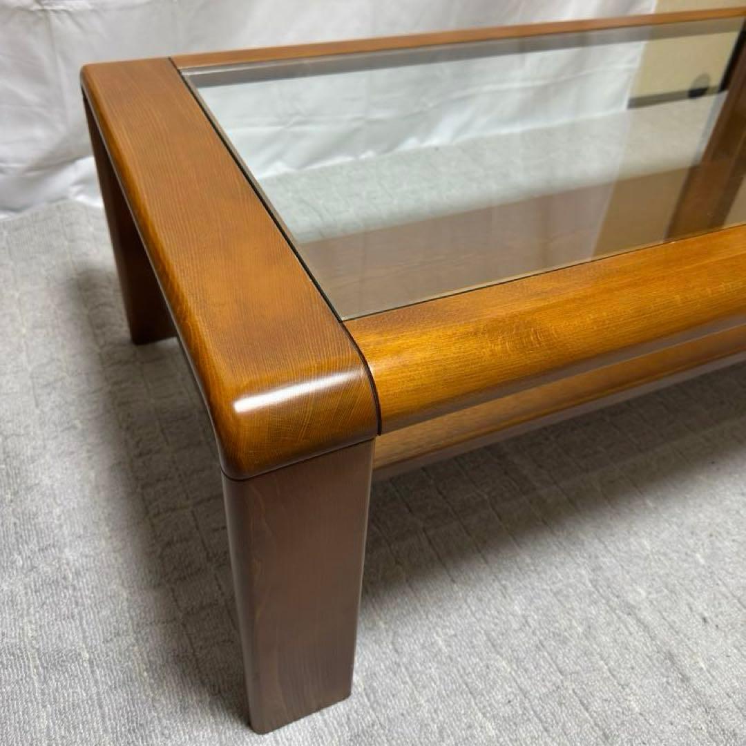 B045 karimoku カリモク センターテーブル ガラストップ レトロ