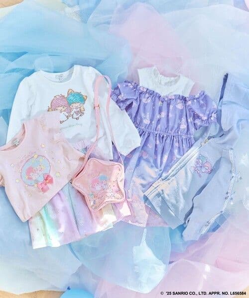 新品　エニィファム　リトルツインスターズ キキ　ララ 袖レースTシャツ　半袖