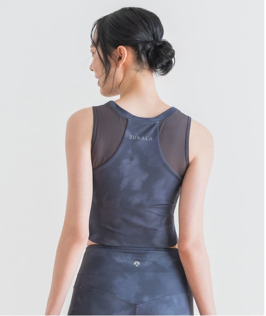 【美品】ドットプリントブラタンクトップ ダークネイビー Sサイズ