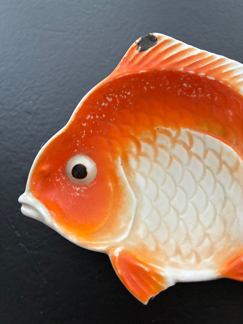 時代 骨董 有田焼 観山 金魚 磁器 小皿 和皿 金魚皿 古作 古美術 希少