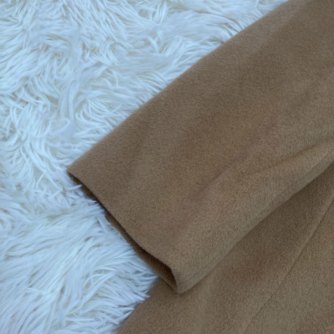 自由区 アンゴラコート キャメル 38 オフィス ダブルボタン キレイめ