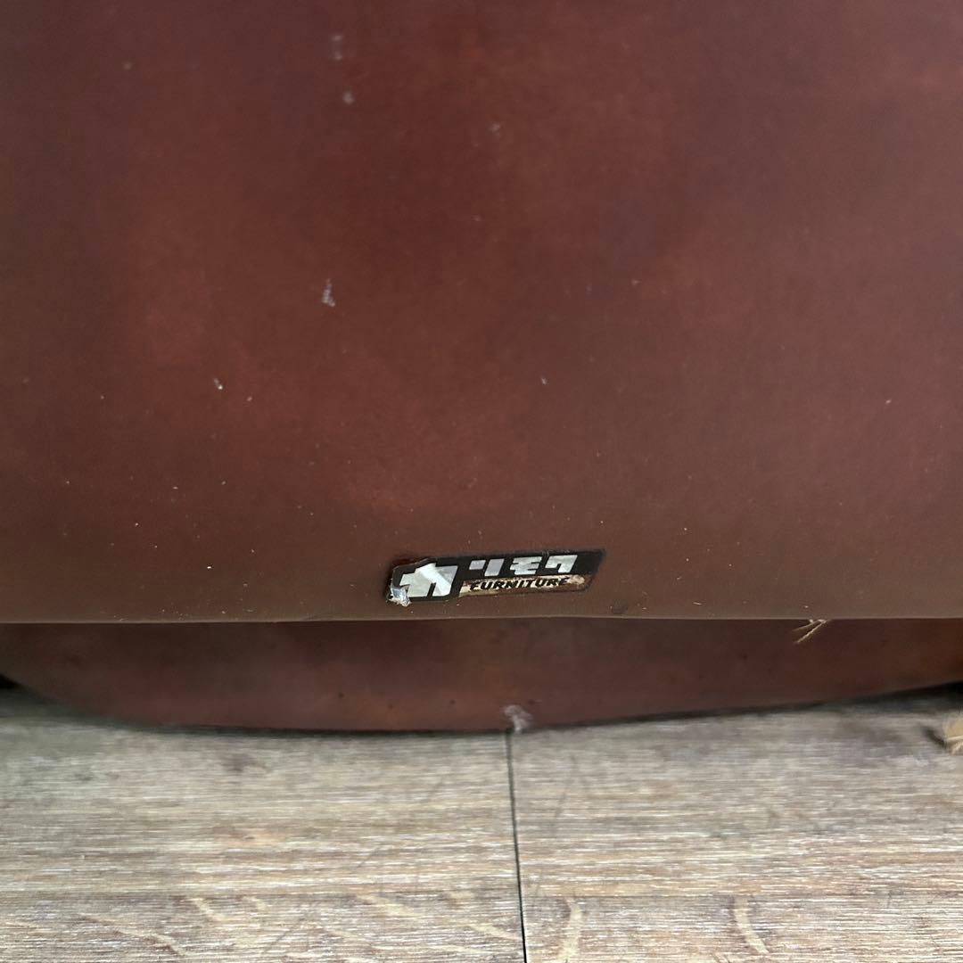 ꧁カリモク家具 karimoku꧂オールドカリモク 1Pレザーアームソファ