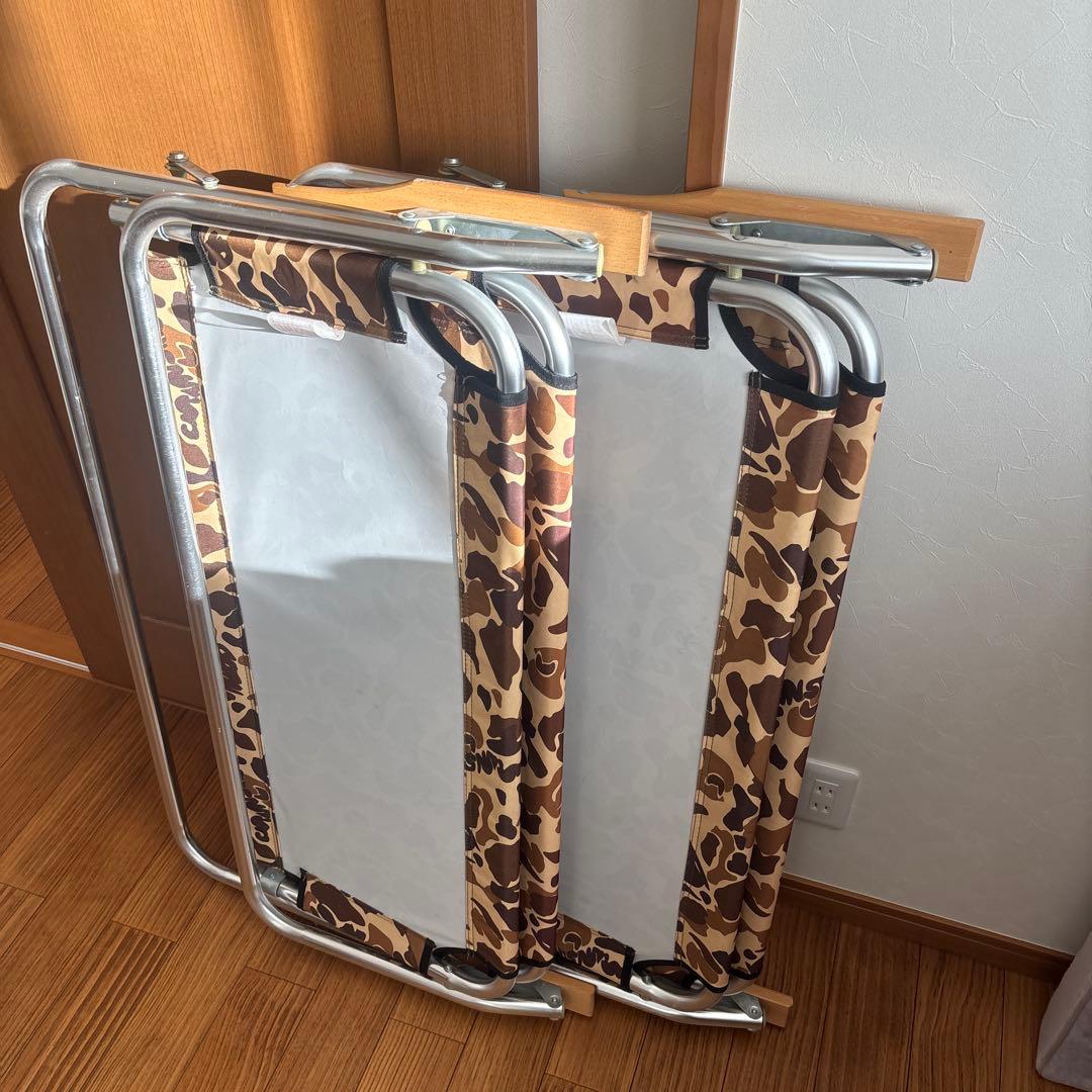 CAMP OUT キャプテンスタッグ迷彩柄 アウトドアチェア2脚セット