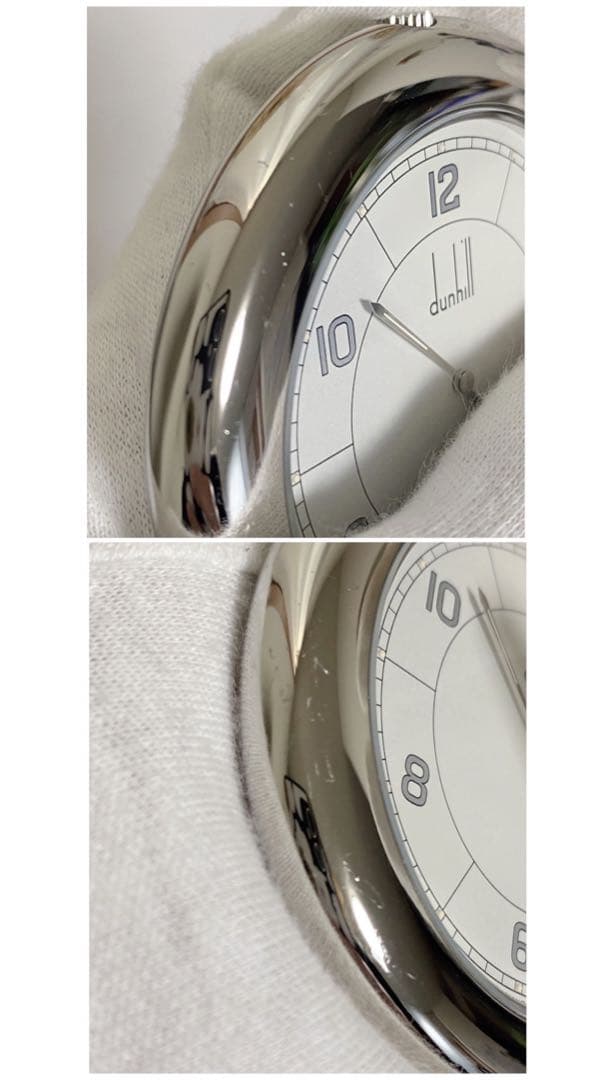 希少 dunhill ダンヒル 置時計 05.01222 ラウンド クォーツ
