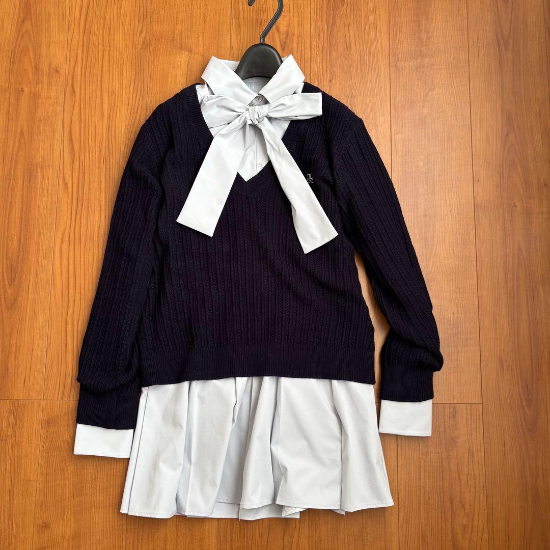 【新品】スナイデル ニットシャツワンピース ネイビー サイズ0 SNIDEL