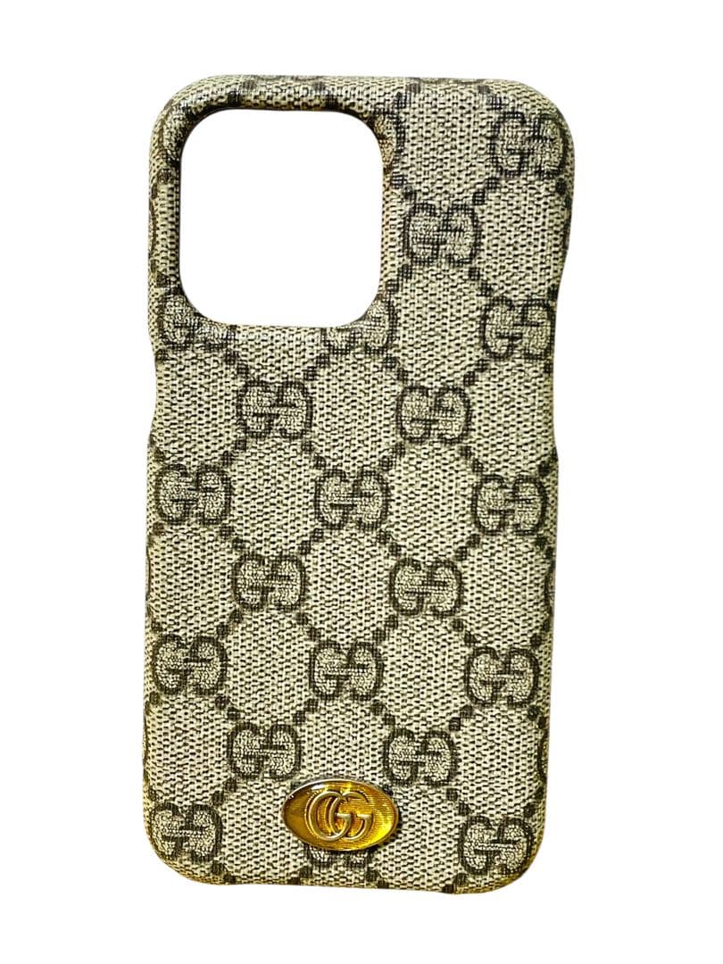 極美品☆グッチ モバイルケース GG シマ iPhone13 Pro