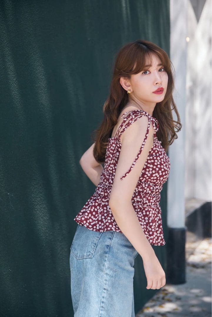 Cherry Pattern Strap Top ♡ Herlipto