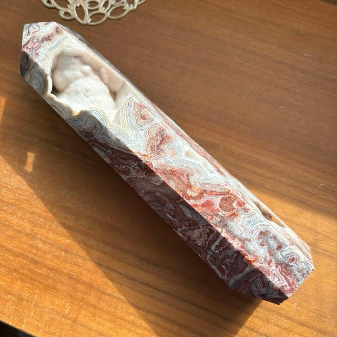 高品質 天然石 メキシカンクレージーレースアゲート タワー約23センチ