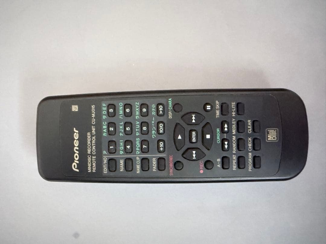 パイオニア　MDレコーダー　MJ-D5 リモコン有