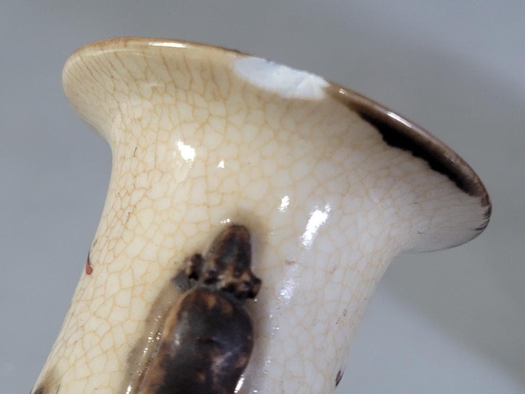 中国 色絵 人物 瓶 一対 台