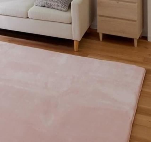 新品☆185×280cmピンク系♪なめらかボアラグ分厚いウレタン入ラグ〇B296