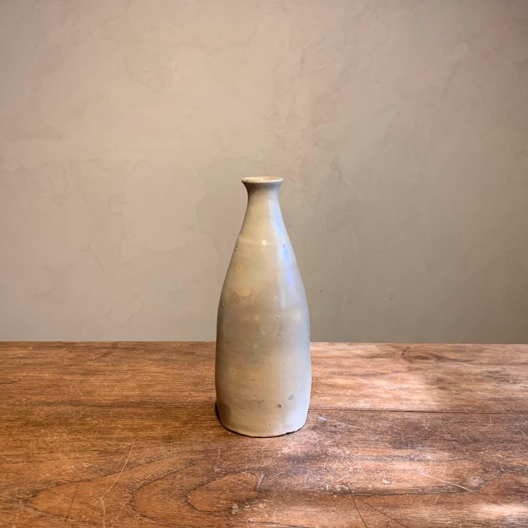 白丹波のような釉肌の瓶 古美術 古道具 花器 花入 アンティーク 徳利不可