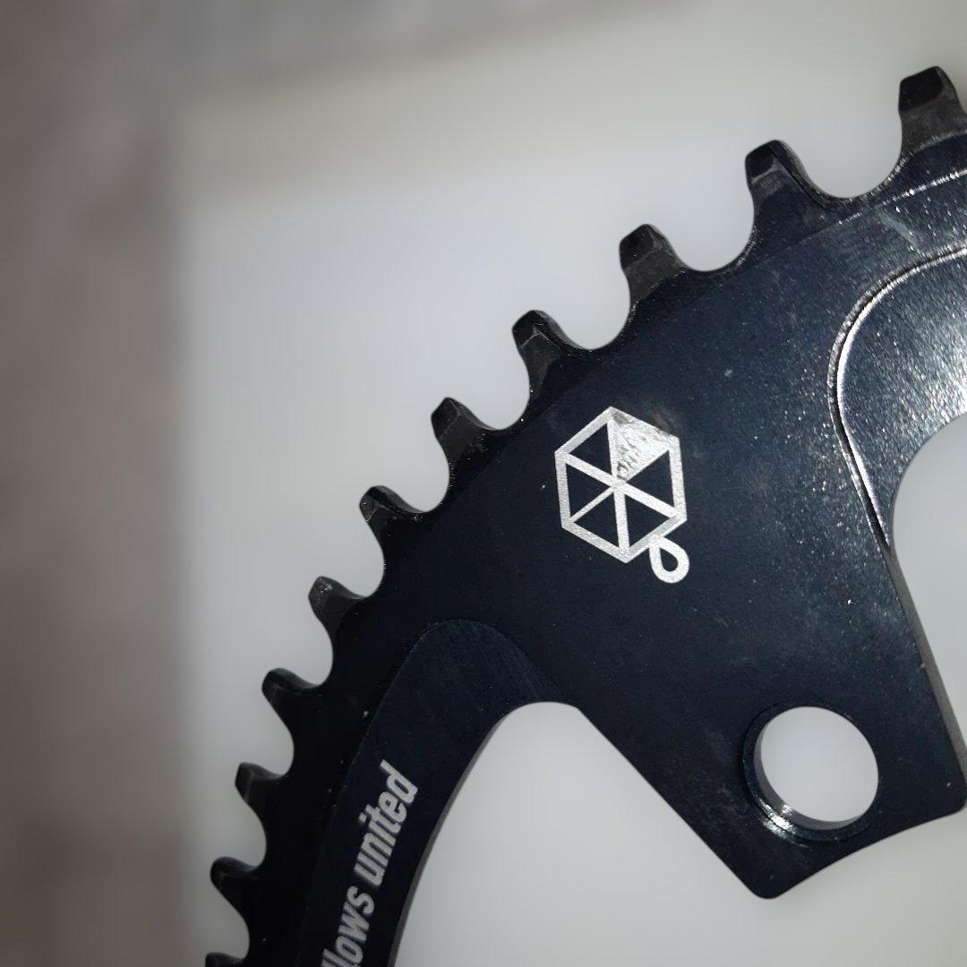 【美品】メローズユナイテッドピースキーパー チェーンリング54Tピューターグレイ