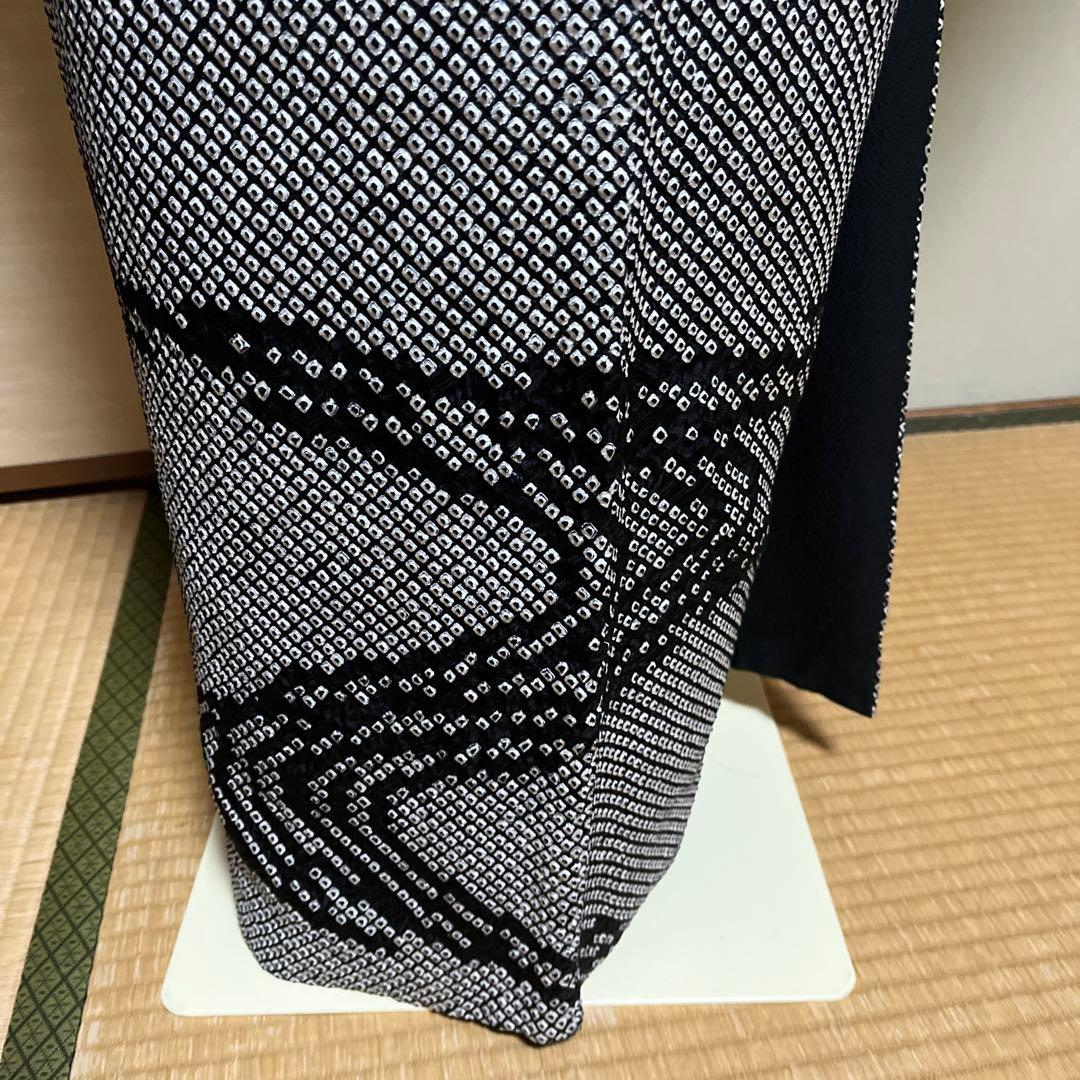 付け下げ訪問着　総絞り　モノトーン　刺繍　 身丈155裄65