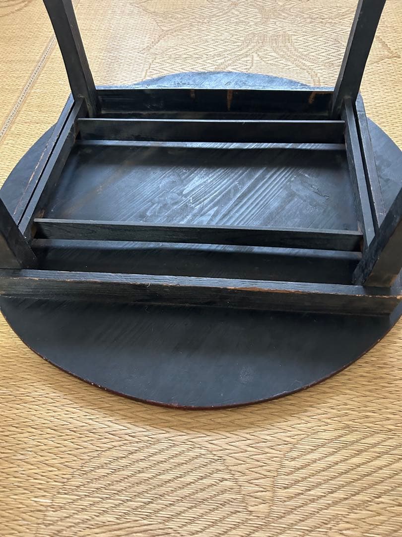 【古民家、和風アンティーク】ちゃぶ台　丸　漆塗り約75cm