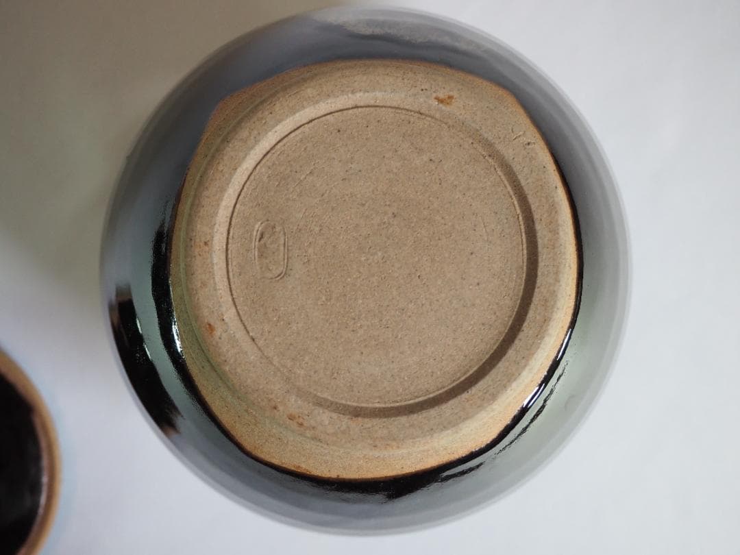 裏千家14世淡々斎宗室御書付『膳所焼笹耳水指』陽炎園岩崎健三造（共箱）