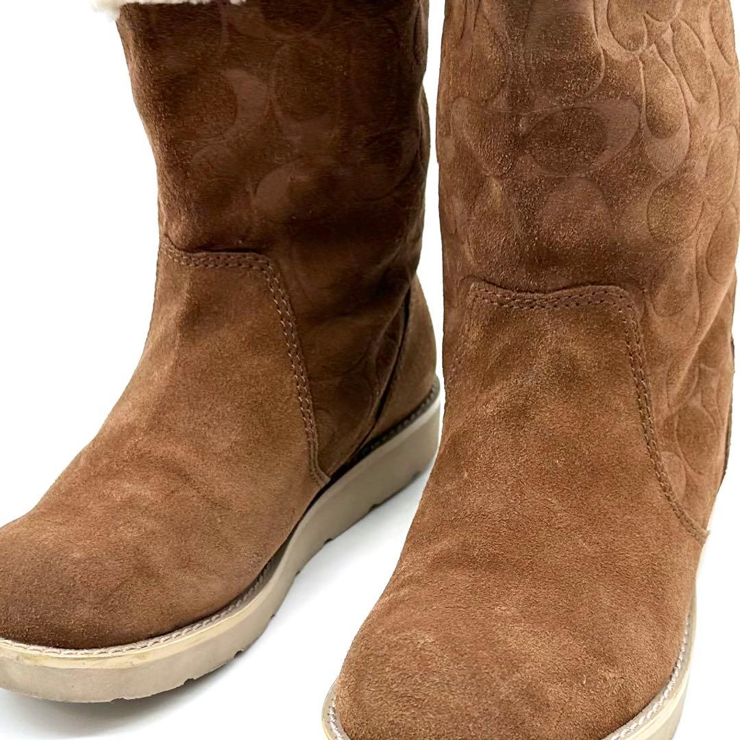 美品✨COACH KALLY シグネチャー ムートンブーツ スエード 25cm位