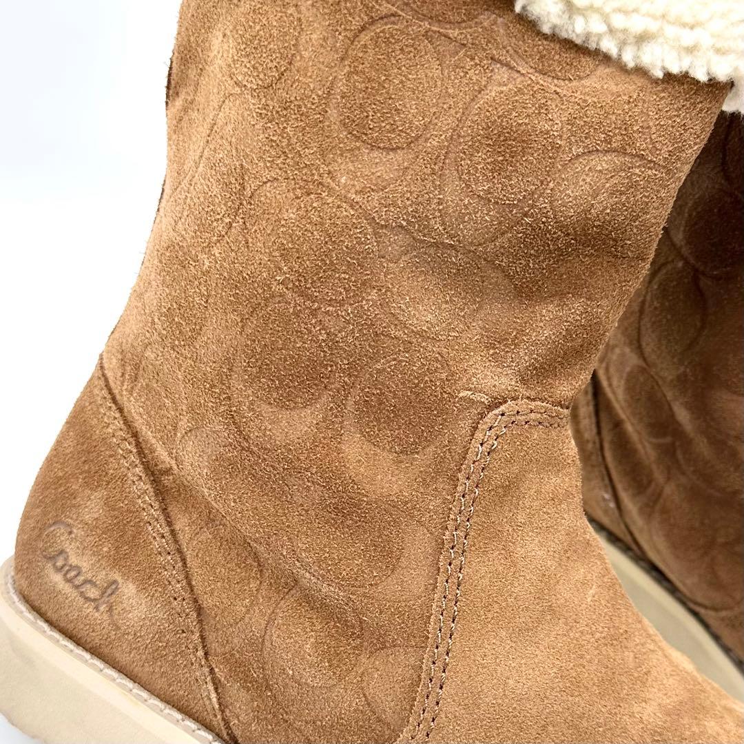 美品✨COACH KALLY シグネチャー ムートンブーツ スエード 25cm位