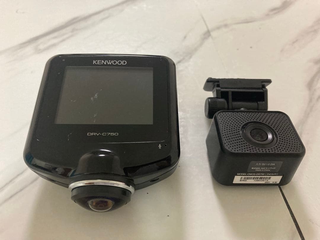 値下げ　ケンウッド ドライブレコーダー DRV-C750 360度前後2カメラ