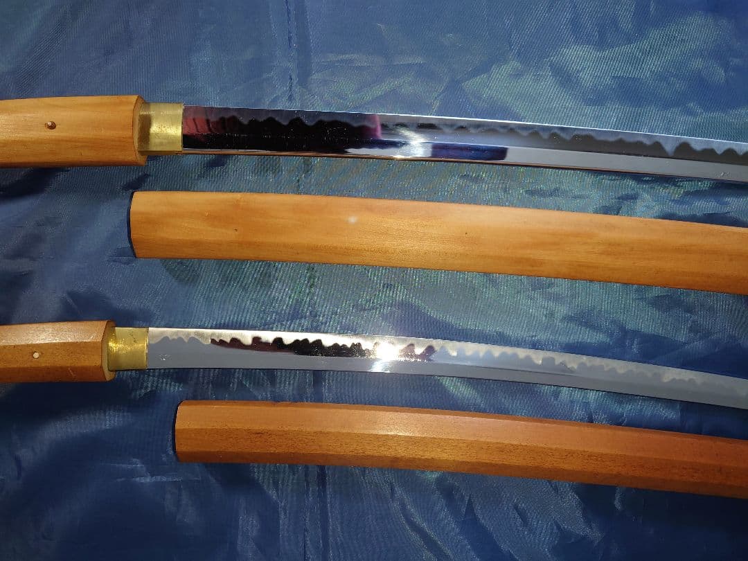 関の刀 模造刀 白鞘 2点セット（大刀 小刀のみ）刀台は付属致しません。