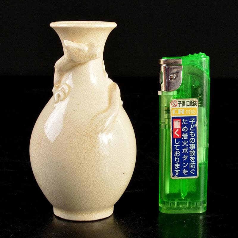 薩摩焼　白薩摩　龍貼り付け　振出　合わせ箱　V　R7395