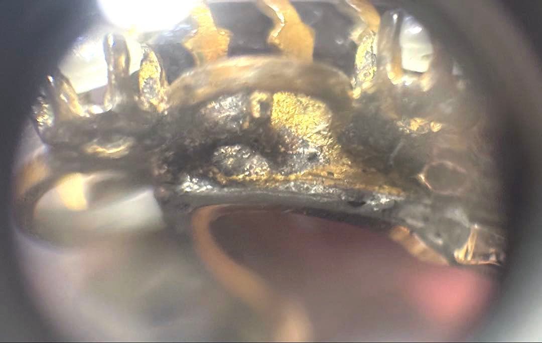 フランス アンティーク リング 指輪 ガラス パール パープル 鑑別書付き