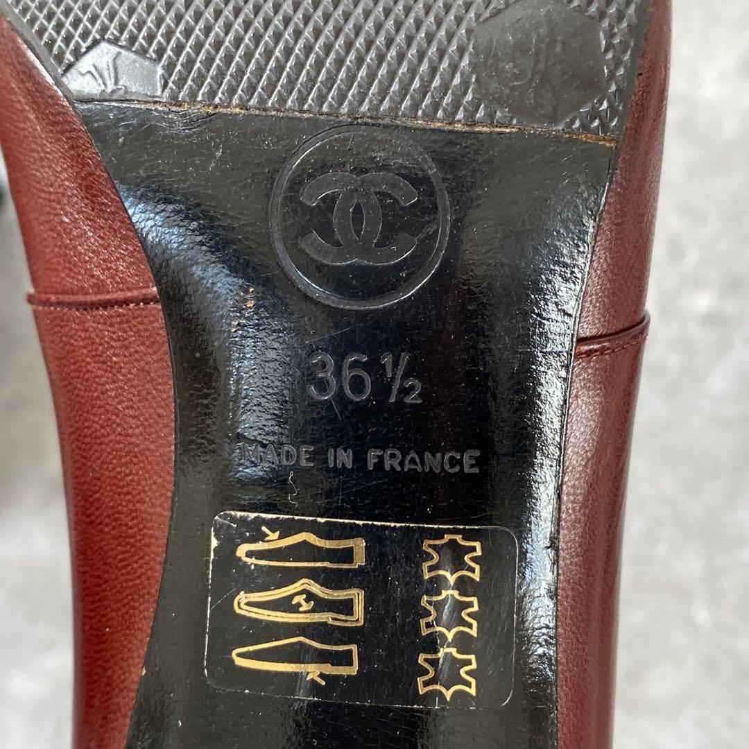 CHANEL シャネル ココマーク ロゴ パンプス ローファー ハイヒール　茶色