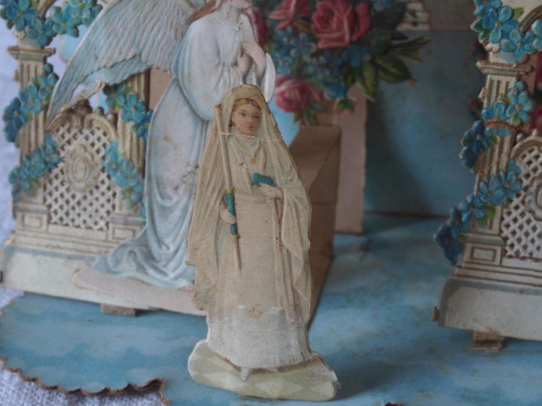 天使と花の装飾のペーパーデコレーション ヴィクトリアン期ペーパークラフトK400