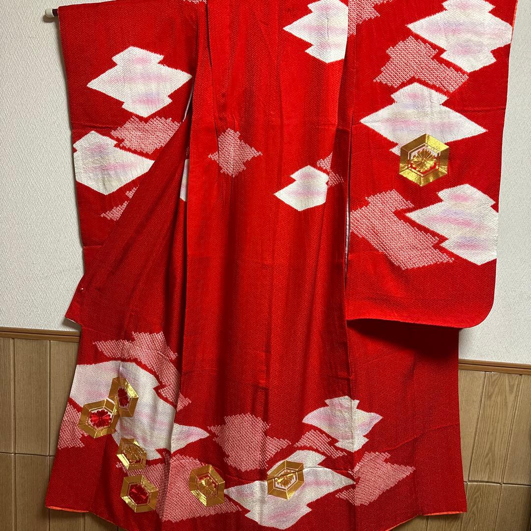 七五三　7歳　正絹着物　袋帯、長襦袢、小物セット　 18ー12