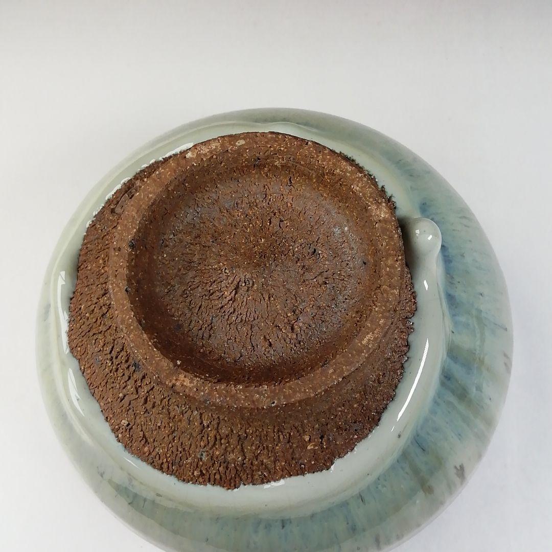 Ｔ５４７　茶碗　『黒流し茶碗』『薪窯　高鶴淳 作』　共箱　抹茶碗　茶道具