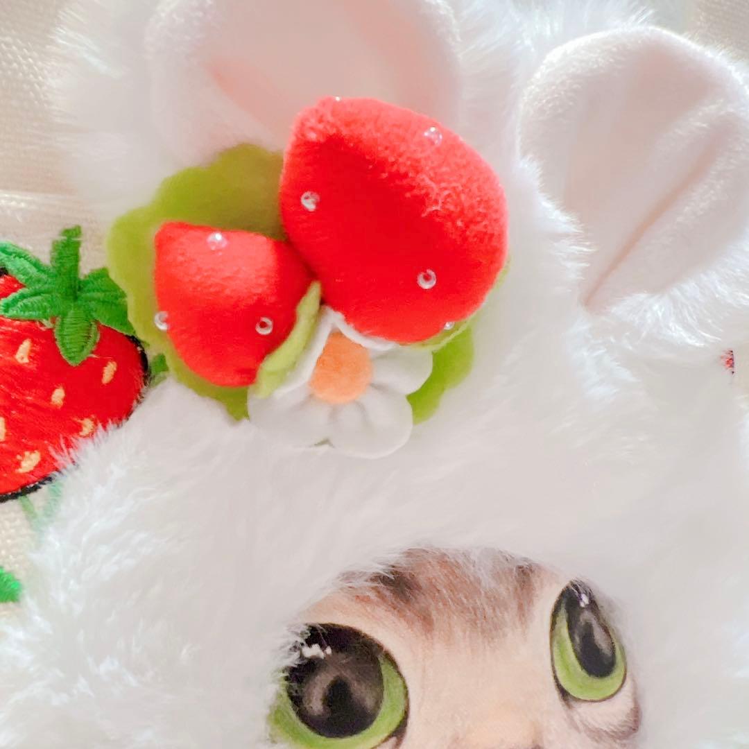 コヤンイサムチョン うさぎ サンダーちゃん のいちご刺繍 フリルトートバッグ