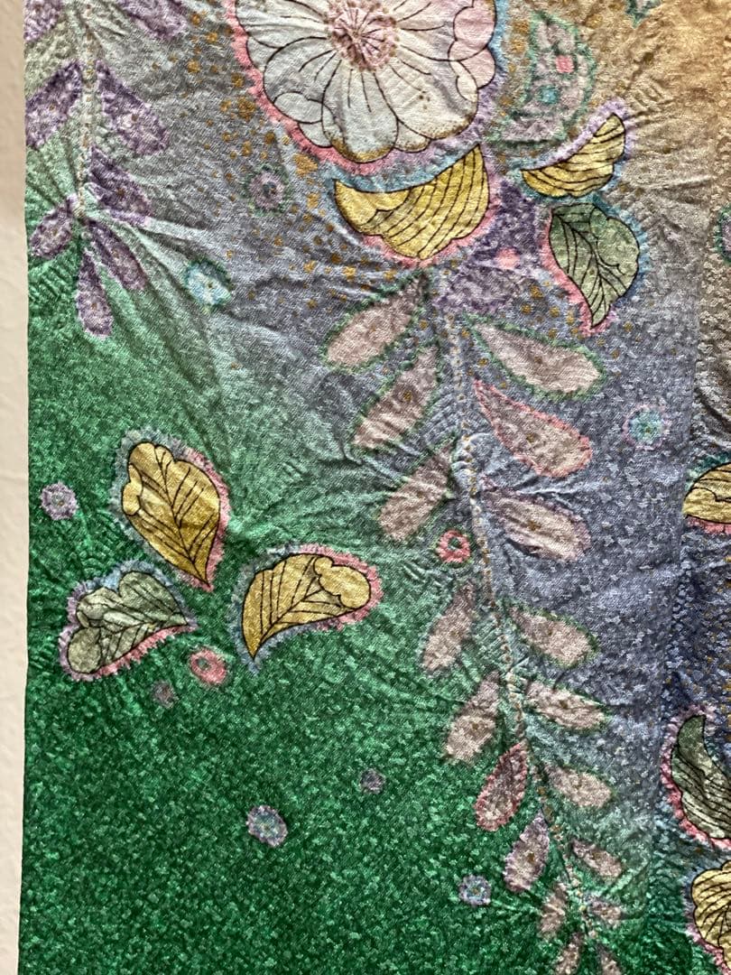 袷　訪問着　辻ヶ花/叩染　正絹　身丈163