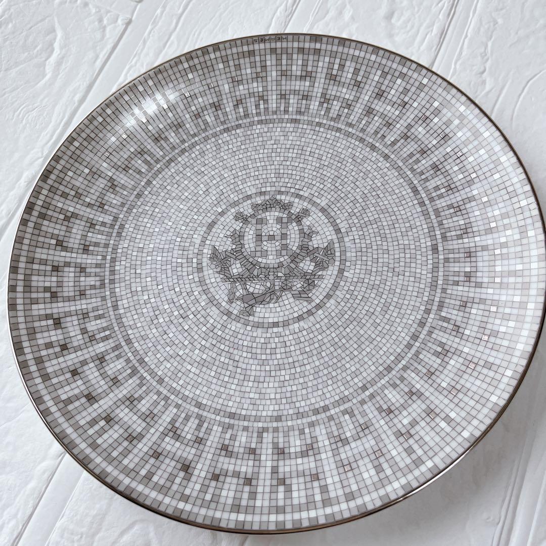 【極美品】エルメス デザートプレート　2枚セット モザイク プラチナ