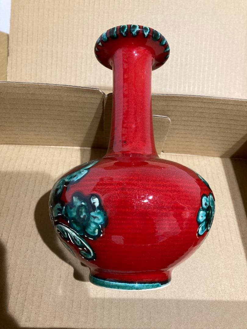 【中古】グムンドナー・ケラミック 手書き花瓶 約18cm