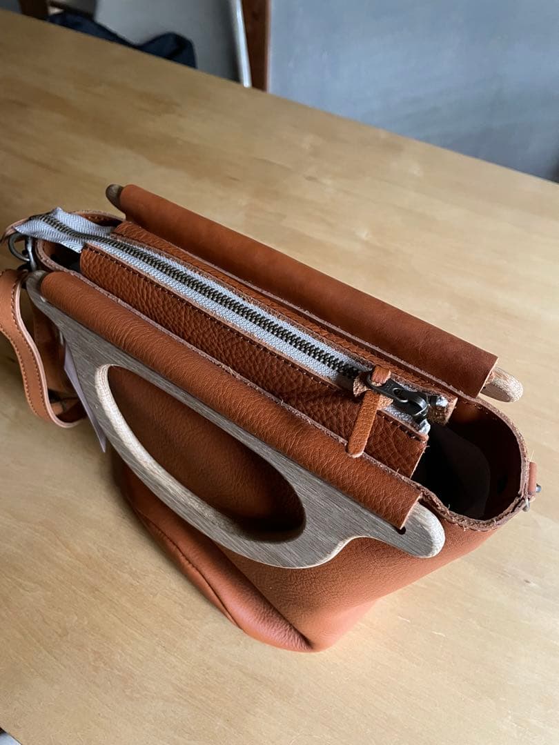 【未使用品】浅草革小物Kanmi. カンミ2wayレザーショルダーバッグブラウン